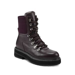 MARC FISHER LTD Womens Black Knit Elwa Round Toe Leather Hiking Boots 9.5 M